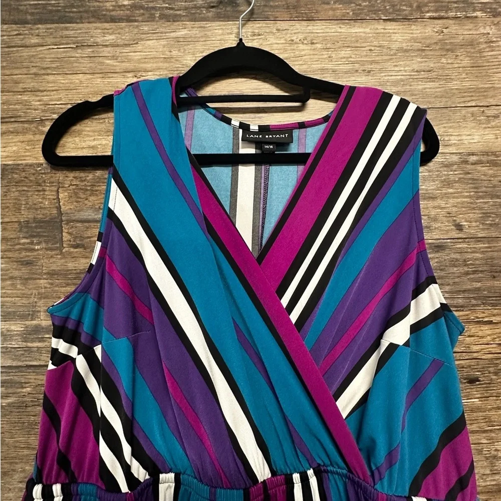 Lane Bryant Striped Midi Dress - Blue and Purple - Picture 3 of 7
